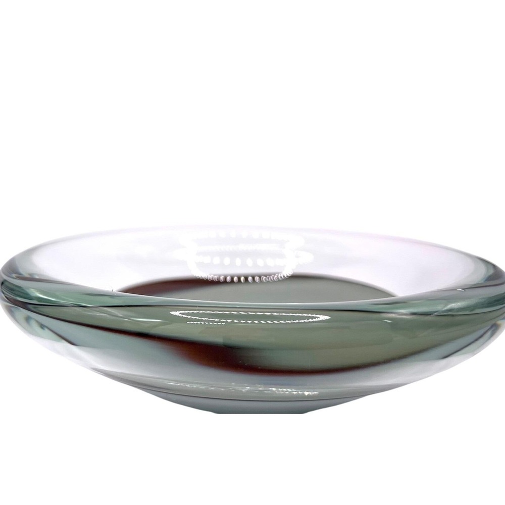 Shaun Weisbach Signed Art Glass Bowl – Handblown Clear Gray Studio‎ Modern 51/84